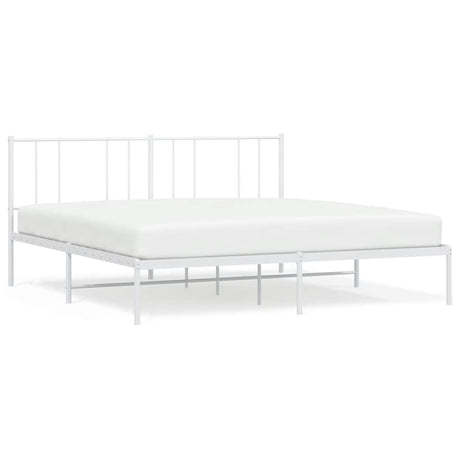 Vidaxl bedframe met hoofdbord metaal wit 180x200 cm