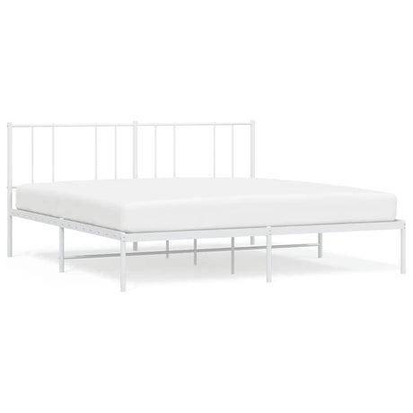 Vidaxl bedframe met hoofdbord metaal wit 193x203 cm
