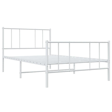 Vidaxl bedframe met hoofd- en voeteneinde metaal wit 90x200 cm