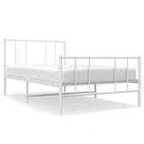 Vidaxl bedframe met hoofd- en voeteneinde metaal wit 100x200 cm