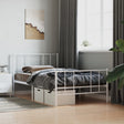 Vidaxl bedframe met hoofd- en voeteneinde metaal wit 107x203 cm