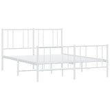 Vidaxl bedframe met hoofd- en voeteneinde metaal wit 120 x 190 cm