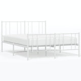 Vidaxl bedframe met hoofd- en voeteneinde metaal wit 120x200 cm