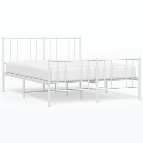 Vidaxl bedframe met hoofd- en voeteneinde metaal wit 120x200 cm