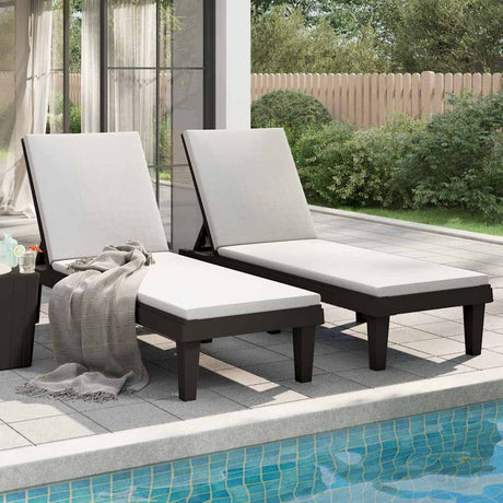 Vidaxl ligbedden 2 st 155x58x83 cm polypropeen zwart