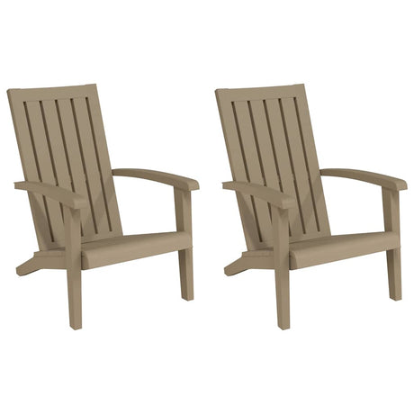 Vidaxl tuinstoelen adirondack 2 st polypropeen lichtbruin