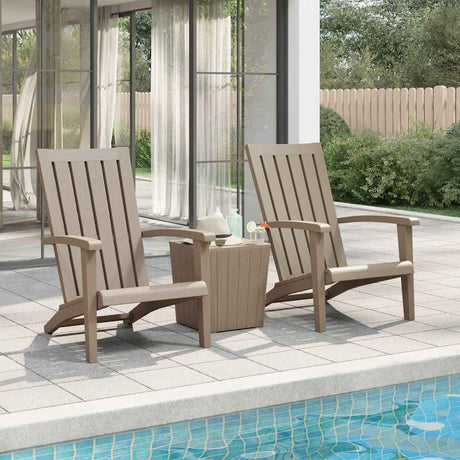Vidaxl tuinstoelen adirondack 2 st polypropeen lichtbruin