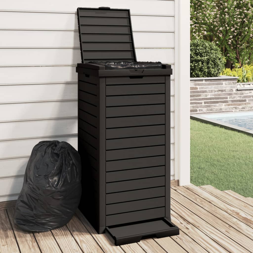 Vidaxl Garbage Can pour l'extérieur de 41x41x86 cm Black en polypropène