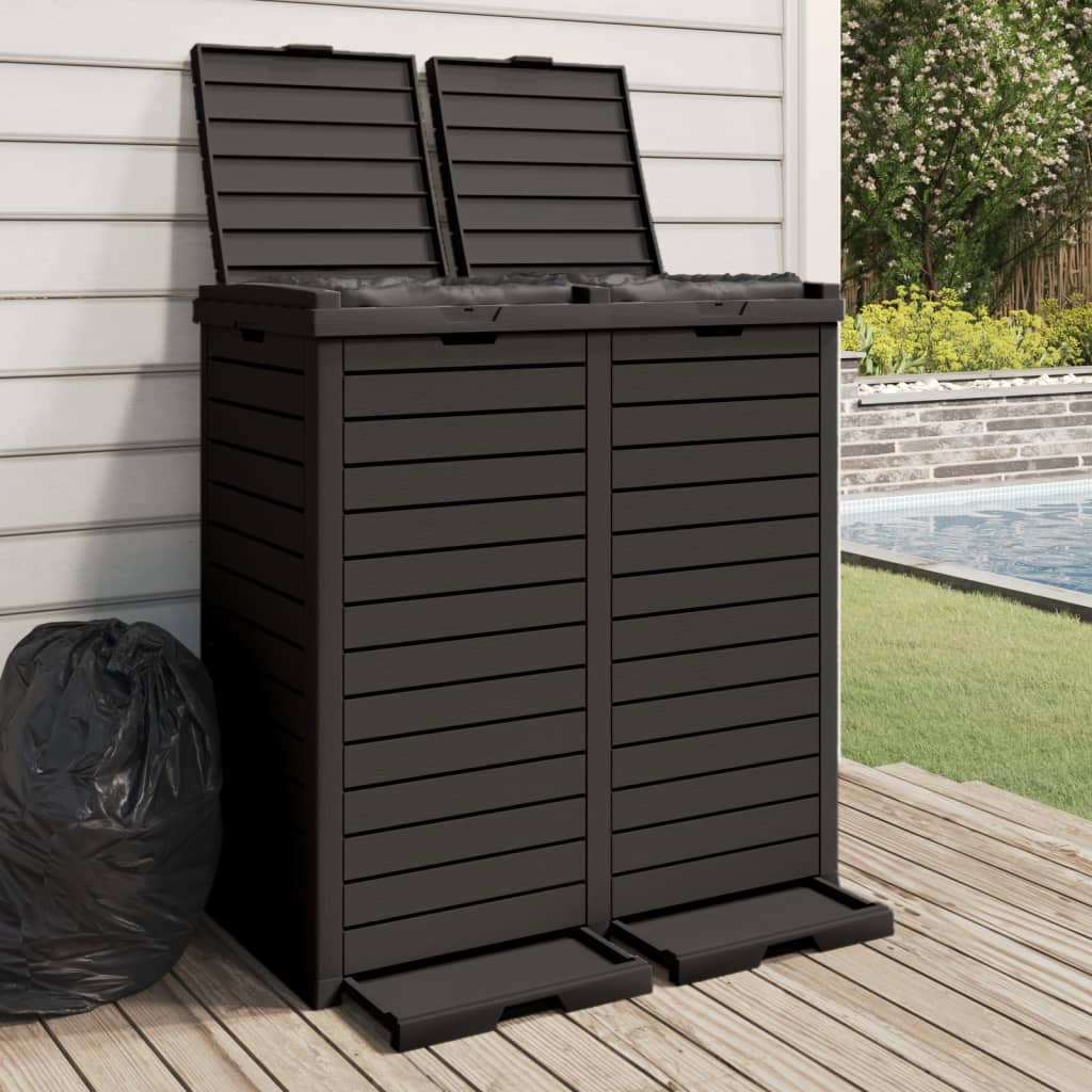 Vidaxl garbage can for garden 78x41x86 cm polypropene black