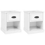 Vidaxl nachtkastjes 2 st 39x39x47,5 cm bewerkt hout hoogglans wit