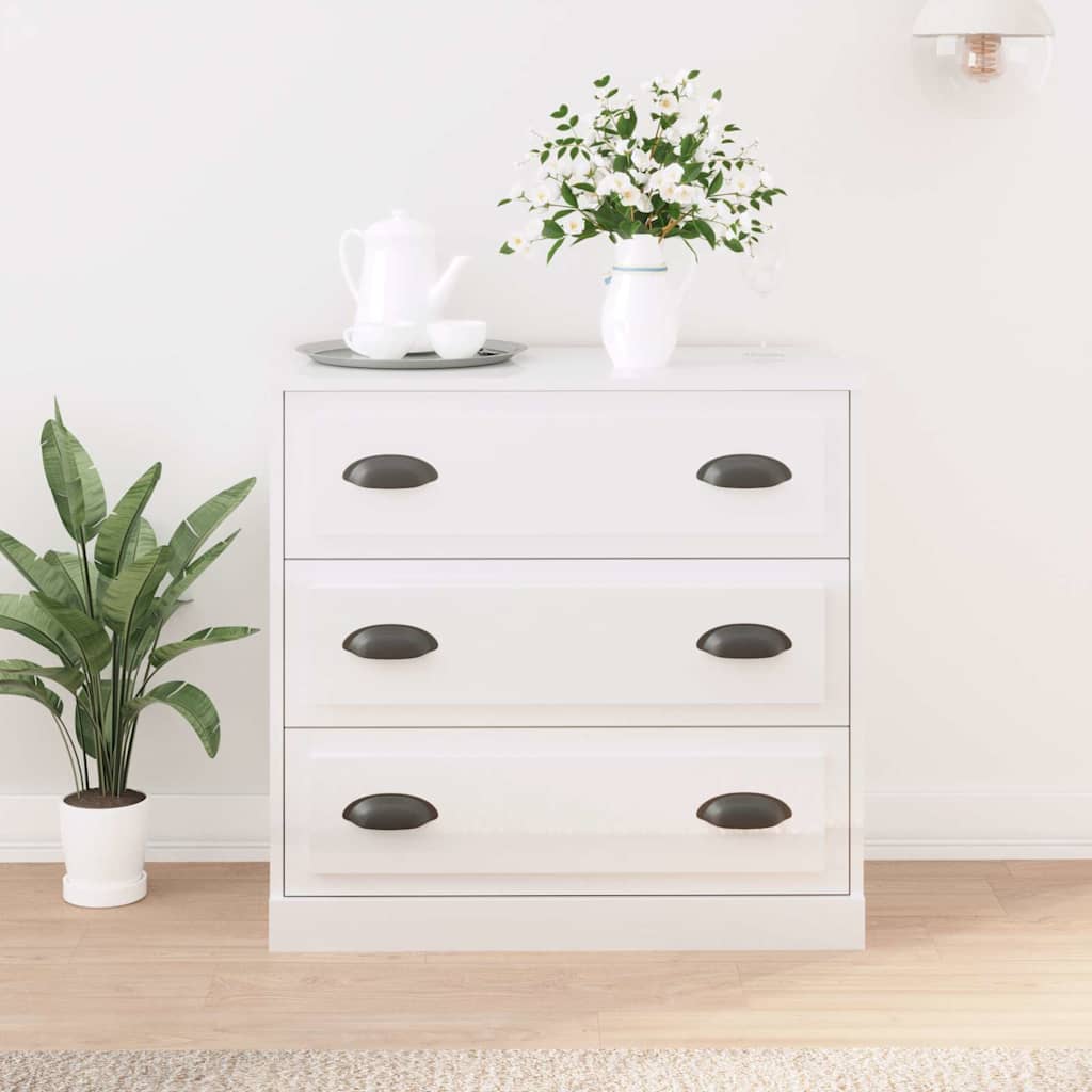 Vidaxl dressoir 70x35x67,5 cm bewerkt hout hoogglans wit
