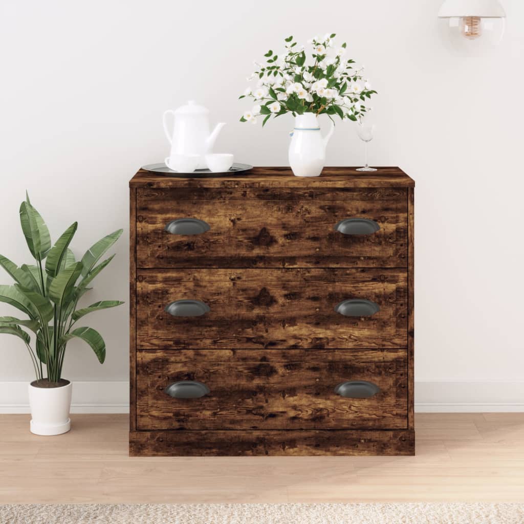 Vidaxl dressoir 70x35,5x67,5 cm bewerkt hout gerookt eikenkleurig