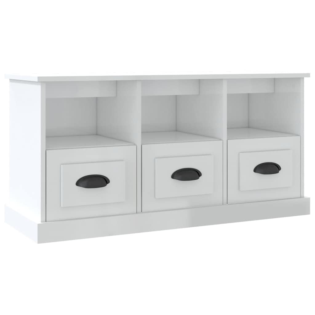 Vidaxl tv-meubel 100x35x50 cm bewerkt hout hoogglans wit
