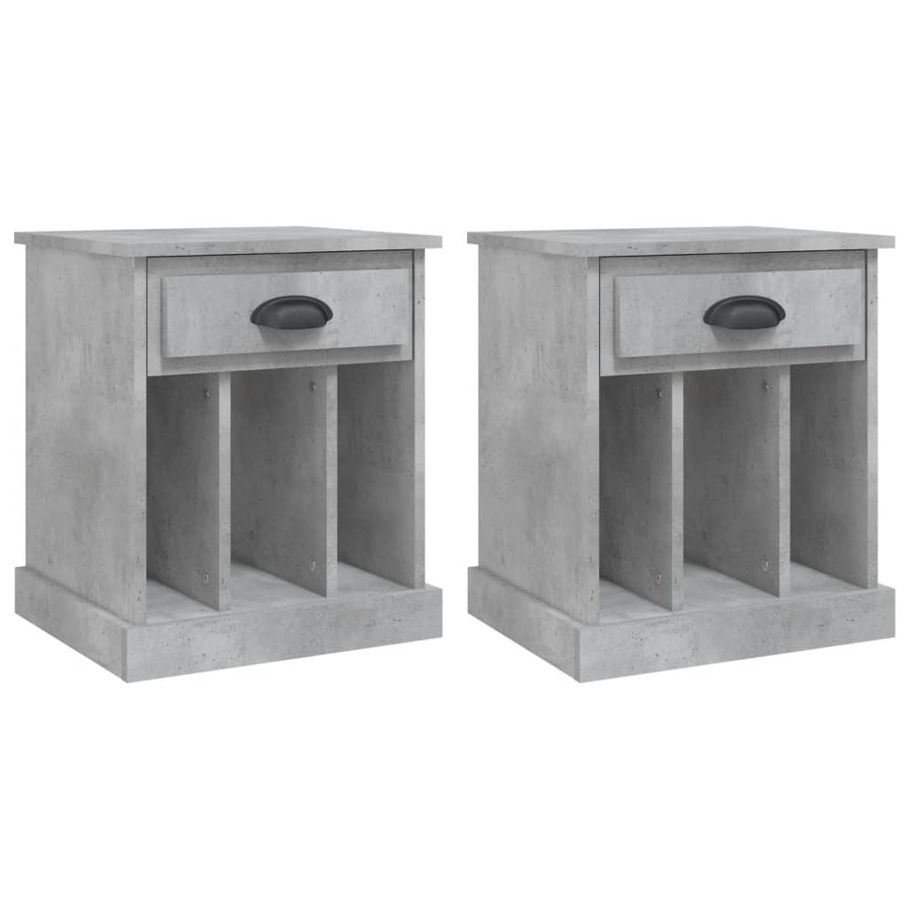 Vidaxl nachtkastjes 2 st 43x36x50 cm betongrijs