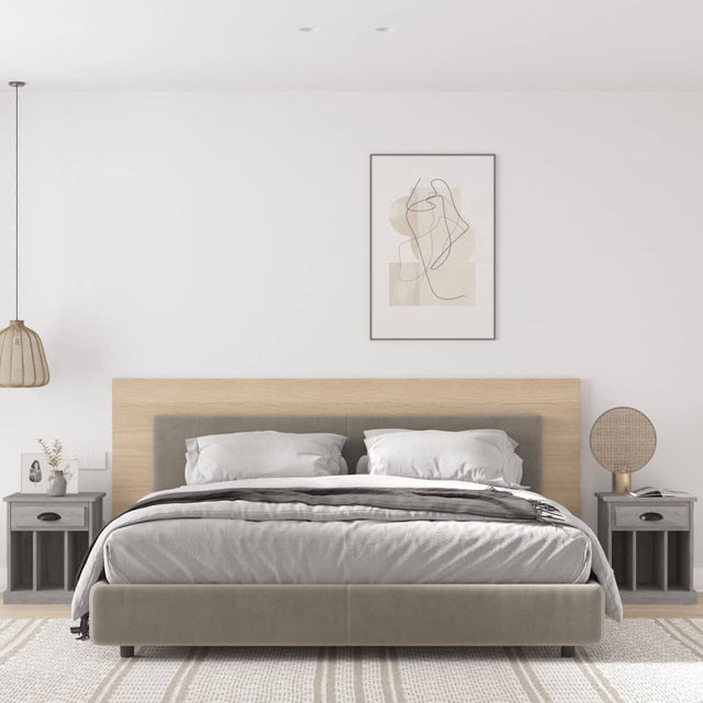 Vidaxl nachtkastjes 2 st 43x36x50 cm grijs sonoma eikenkleurig