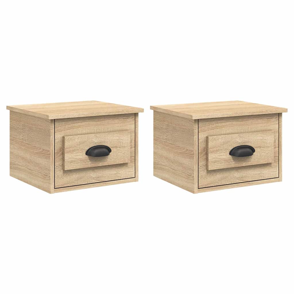 Vidaxl nachtkastjes 2 st wandgemonteerd 41,5x36x28 cm sonoma eiken