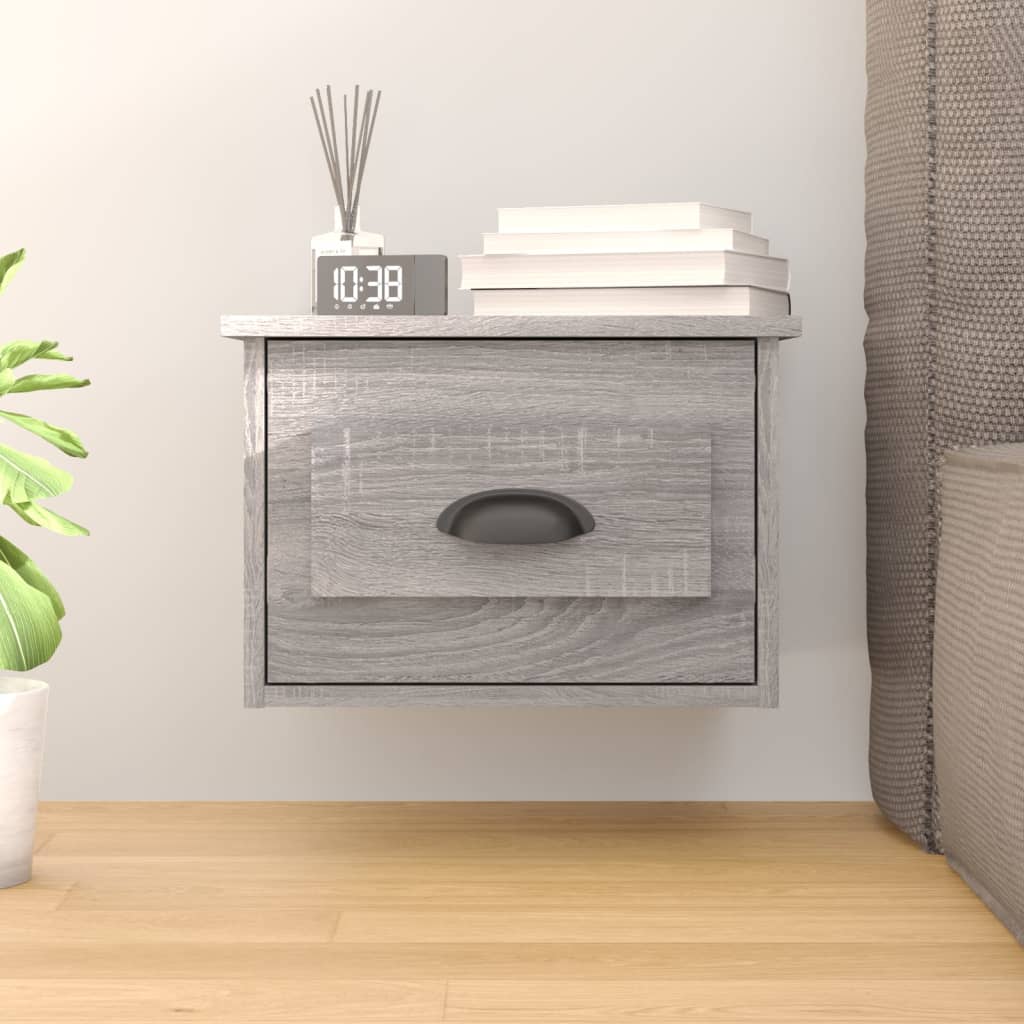 Vidaxl nachtkastje wandgemonteerd 41,5x36x28 cm grijs sonoma eiken