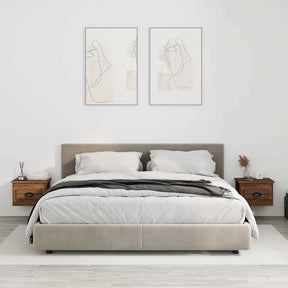 Vidaxl nachtkastjes 2 st wandgemonteerd 41,5x36x28 cm bruin eikenkleur