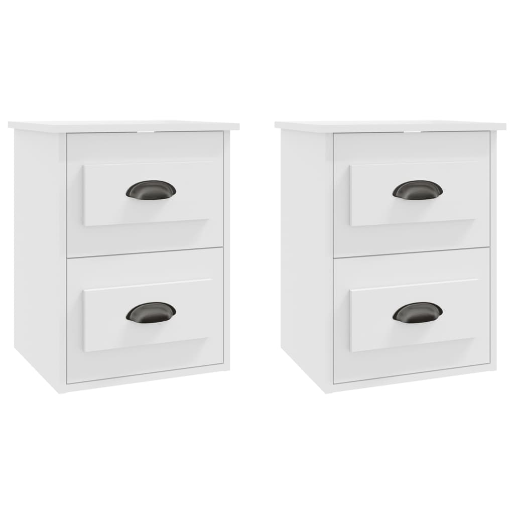 Vidaxl nachtkastjes 2 st wandgemonteerd 41,5x36x53 cm wit