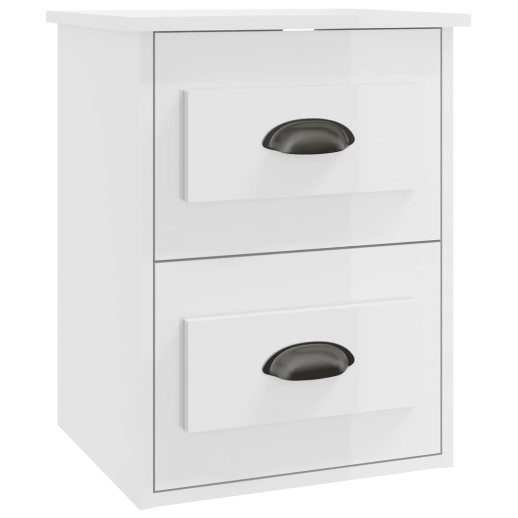 Vidaxl nachtkastje wandgemonteerd 41,5x36x53 cm hoogglans wit