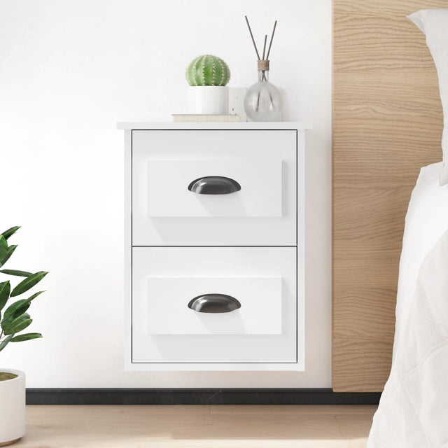 Vidaxl nachtkastje wandgemonteerd 41,5x36x53 cm hoogglans wit