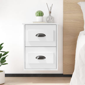 Vidaxl nachtkastjes 2 st wandgemonteerd 41,5x36x53 cm hoogglans wit