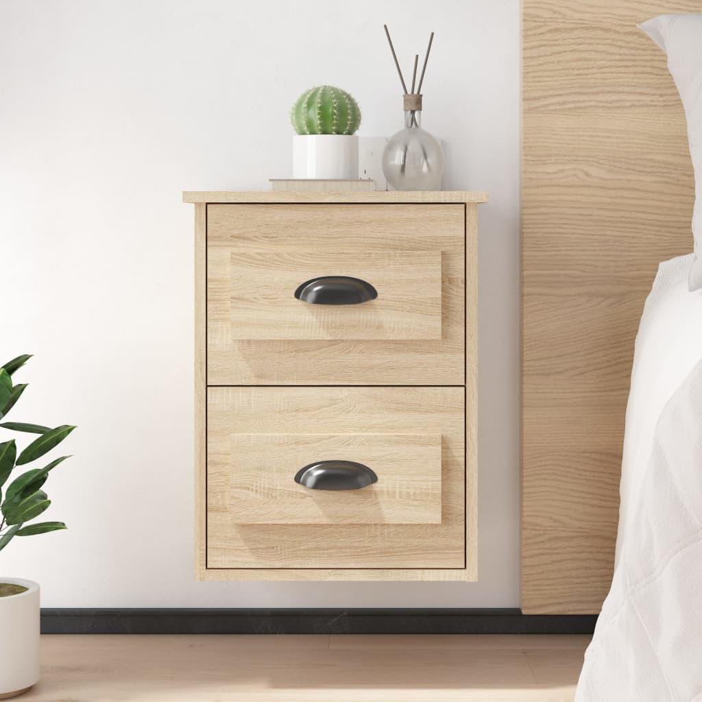 Vidaxl nachtkastjes 2 st wandgemonteerd 41,5x36x53 cm sonoma eiken