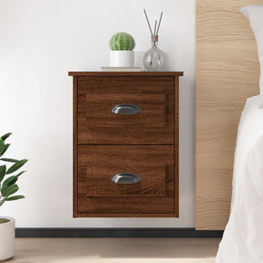 Vidaxl nachtkastjes 2 st wandgemonteerd 41,5x36x53 cm bruin eikenkleur