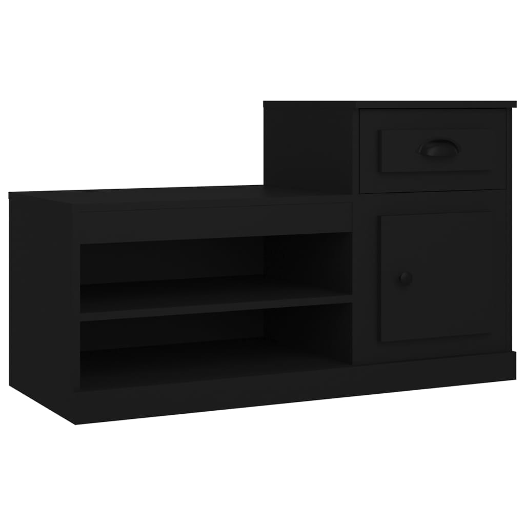 Gabinete de zapatos Vidaxl 100x42x60 cm de madera propiedad de negro