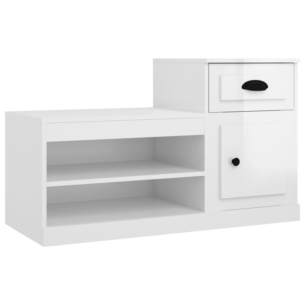 Vidaxl Shoe Cabinet 100x42x60 cm Property Wood High Gloss White