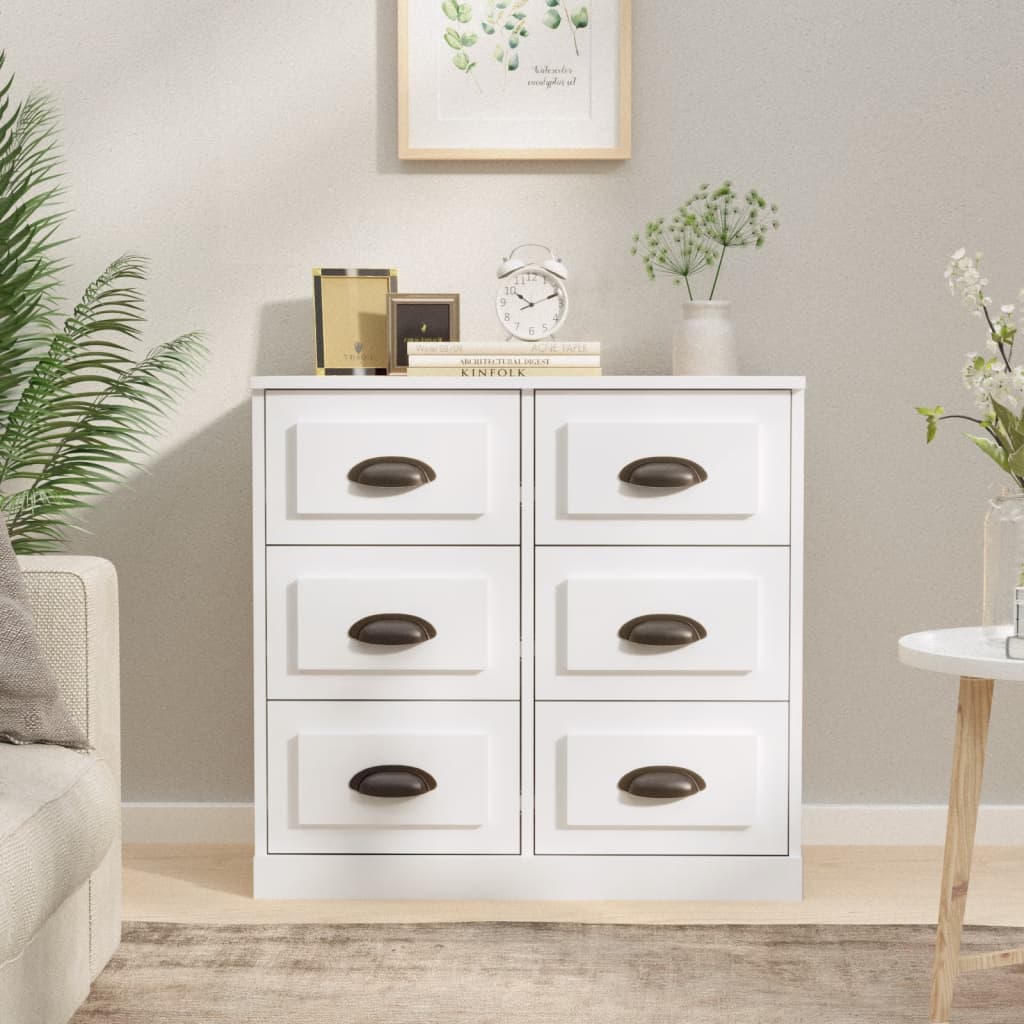Vidaxl dressoir 70x35x67,5 cm bewerkt hout hoogglans wit