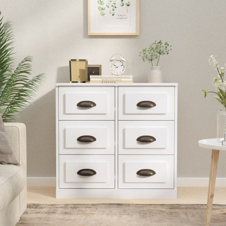 Vidaxl dressoir 70x35x67,5 cm bewerkt hout hoogglans wit