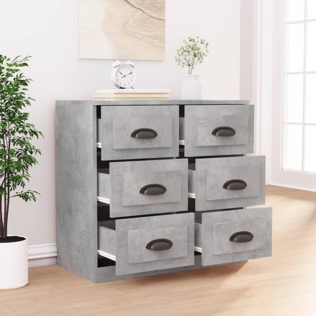 Vidaxl dressoir 70x35,5x67,5 cm bewerkt hout betongrijs