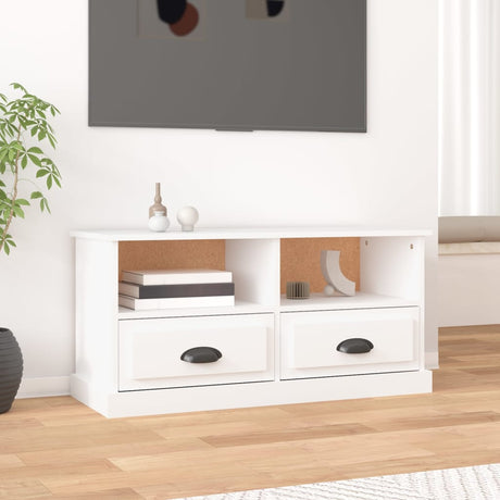 Vidaxl tv-meubel 93x35,5x45 cm bewerkt hout wit