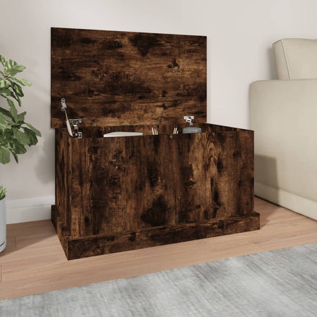 Vidaxl opbergbox 70x40x38 cm bewerkt hout gerookt eikenkleurig