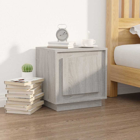 Vidaxl nachtkastje 44x35x45 cm bewerkt hout grijs sonoma eikenkleurig