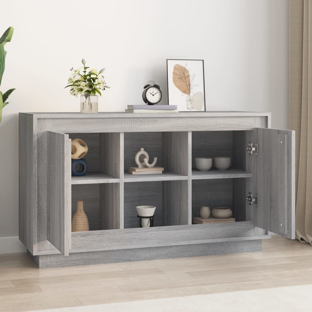 Vidaxl dressoir 102x35x60 cm bewerkt hout grijs sonoma eikenkleurig