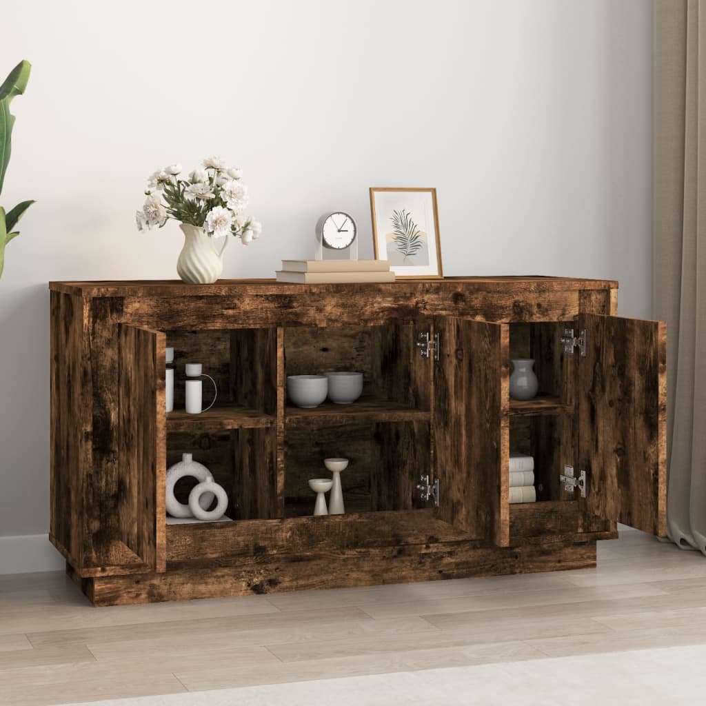 Vidaxl dressoir 102x35x55 cm bewerkt hout gerookt eikenkleurig