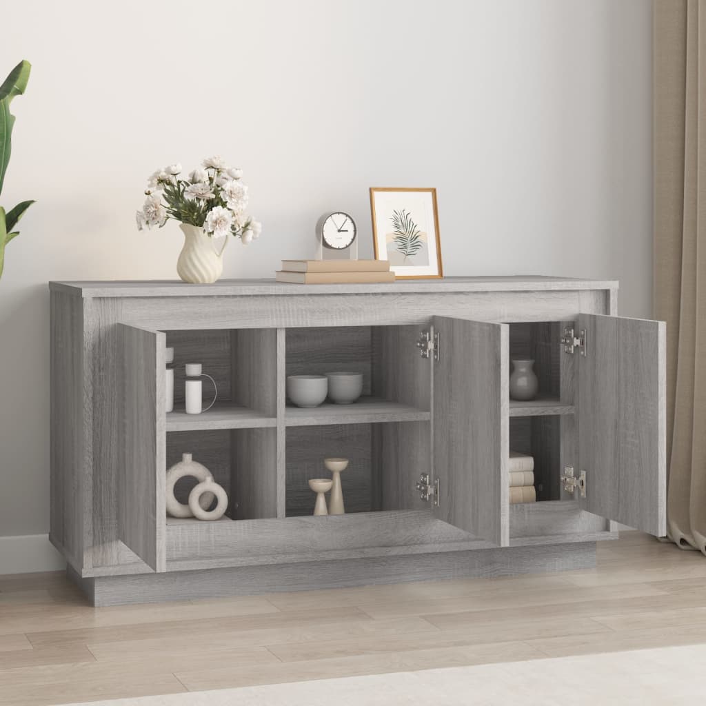 Vidaxl dressoir 102x35x55 cm bewerkt hout grijs sonoma eikenkleurig