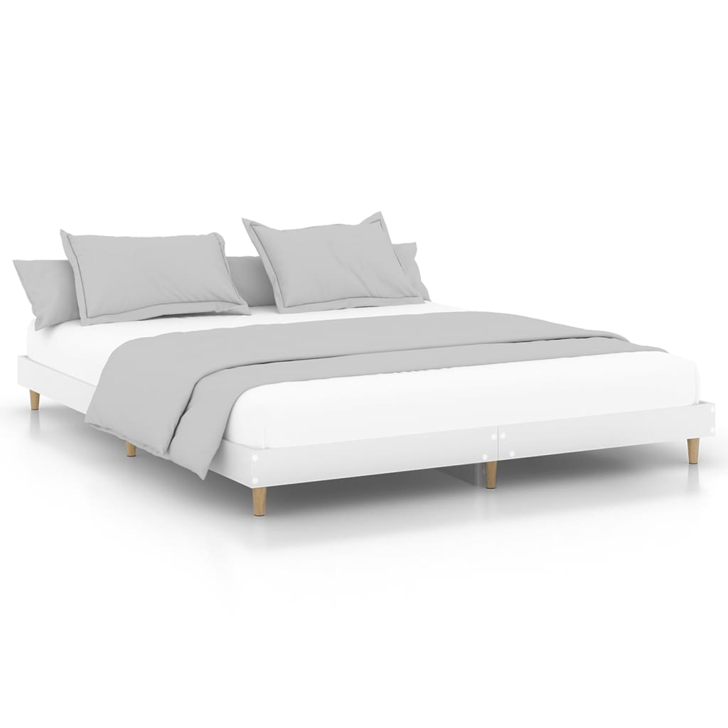Vidaxl bedframe massief hout wit 200x200 cm