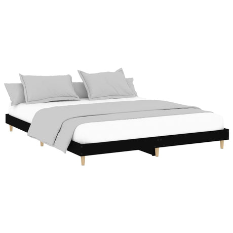 Vidaxl bedframe bewerkt hout zwart 150x200 cm