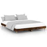 Vidaxl bedframe zonder matras hout gerookt eikenkleurig 150x200 cm