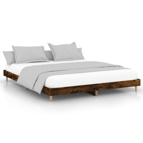 Vidaxl bedframe zonder matras hout gerookt eikenkleurig 150x200 cm