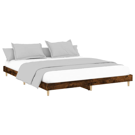 Vidaxl bedframe zonder matras hout gerookt eikenkleurig 140x200 cm
