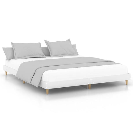 Vidaxl bedframe led massief hout wit 120x200 cm