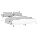Vidaxl bedframe led massief hout wit 120x200 cm
