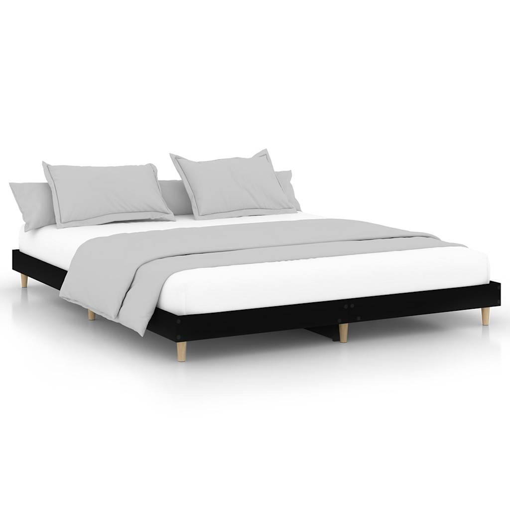 Vidaxl bedframe bewerkt hout zwart 120x200 cm