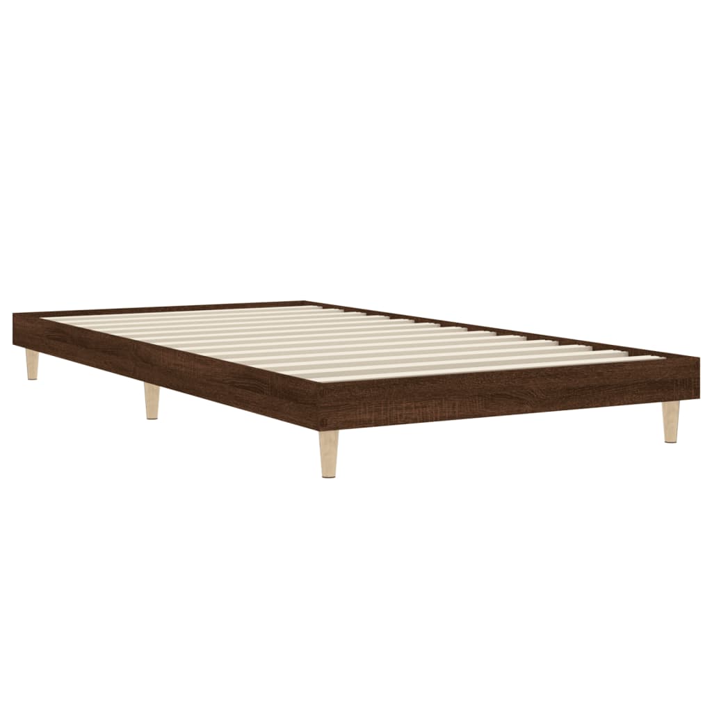 Vidaxl bedframe zonder matras bewerkt hout bruin eikenkleur 100x200 cm