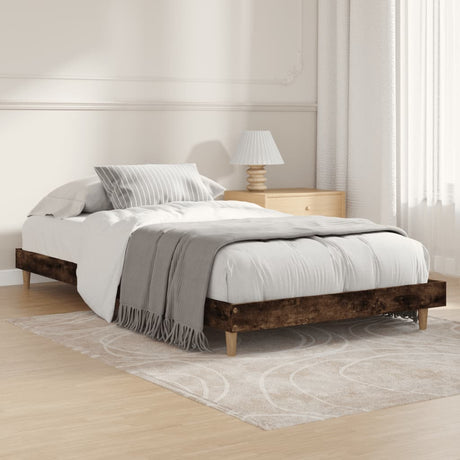 Vidaxl bedframe zonder matras hout gerookt eikenkleurig 90x200 cm