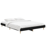 Vidaxl bedframe led massief hout zwart 140x190 cm